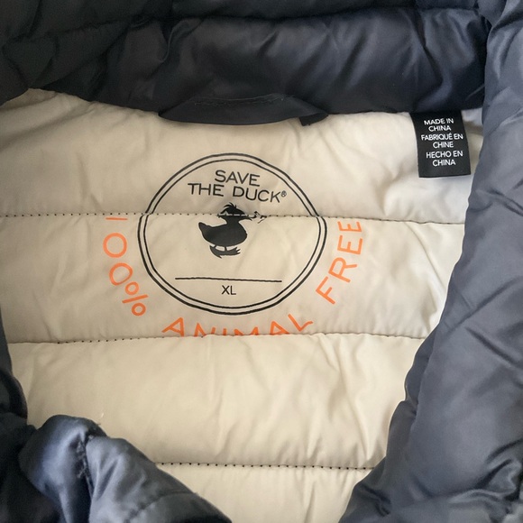 SAVE THE DUCK Men's XL Dark Blue Puffer Jacket - Picture 7 of 13